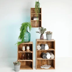 Estantes Decorativos De Madera 3 Piezas, 50 Cm, 65 Cm, 70 Cm De Altura