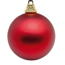 Estera, Bolas De Navidad De Plástico Rojo, 6 Cm Ø - 24 Piezas