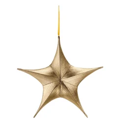 Estrella Dorada Plegable De Tela Decó Con Cremallera 110 Cm