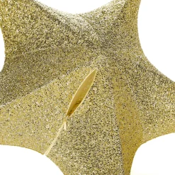Estrella Dorada Plegable Deco Con Cremallera, 40 Cm
