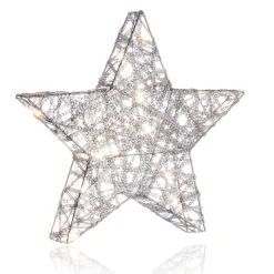 Estrella Metálica Decorativa LED De 30 Cm Que Funciona Con Pilas