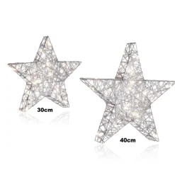 Estrella Metálica Decorativa LED De 30 Cm Que Funciona Con Pilas