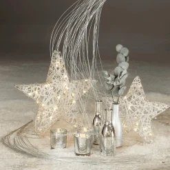 Estrella Metálica Decorativa LED De 30 Cm Que Funciona Con Pilas