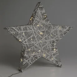 Estrella Metálica Decorativa LED De 30 Cm Que Funciona Con Pilas