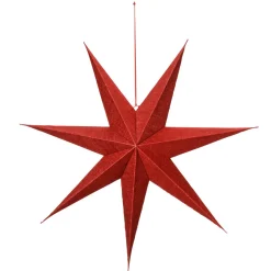 Estrella Plegable Cubierta De Yute 45 Cm Rojo