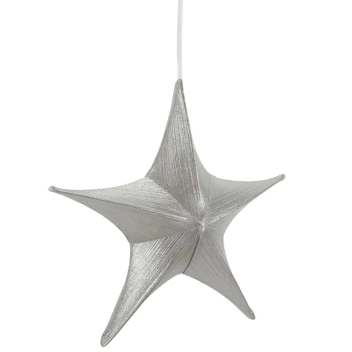 Estrella Plegable De Tela Decorativa En Plata Metalizada Con Cremallera