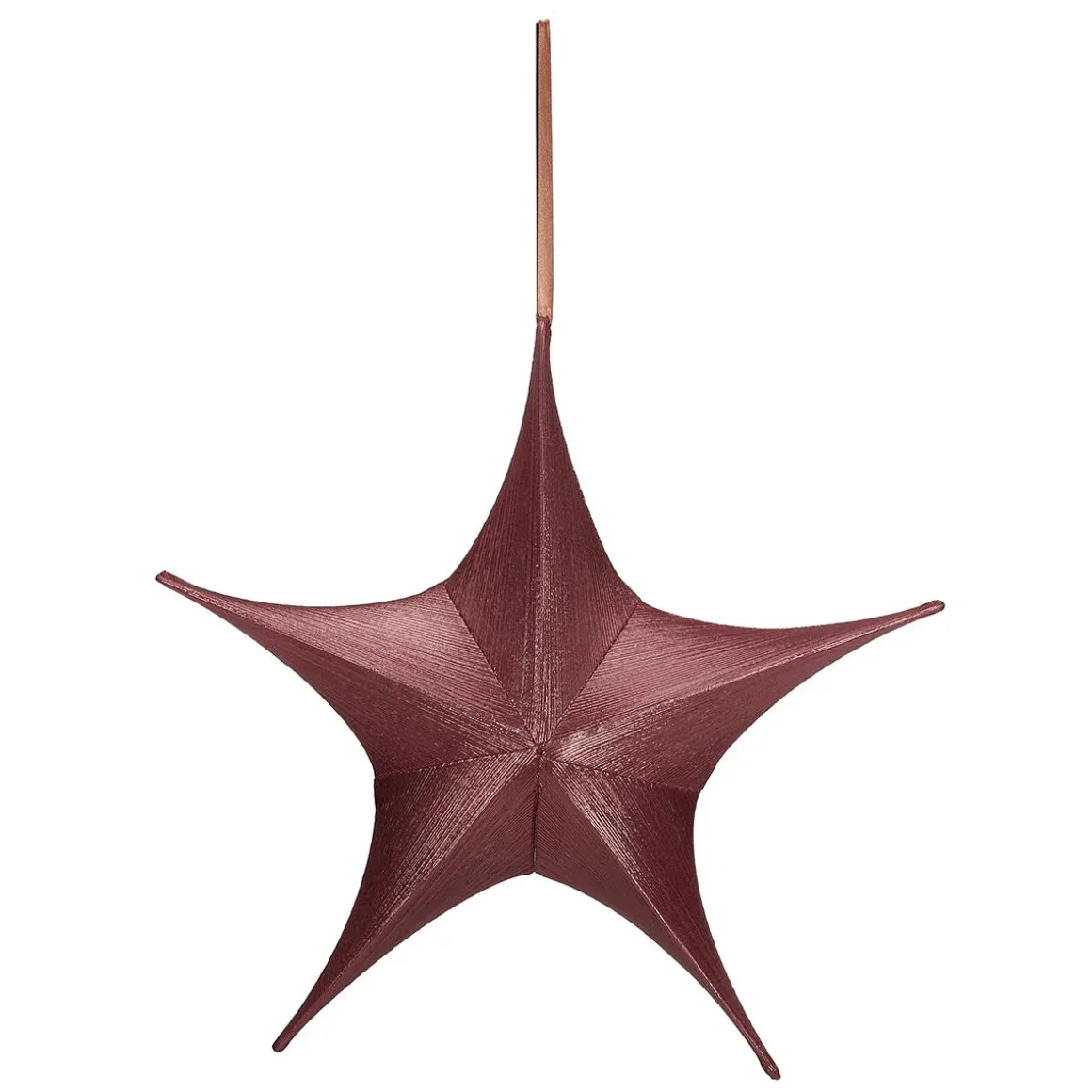 Estrella Plegable De Tela Decorativa Rojo Burdeos Con Cremallera, 40 Cm