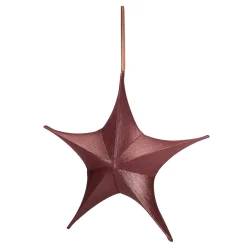 Estrella Plegable De Tela Decorativa Rojo Burdeos Con Cremallera, 40 Cm