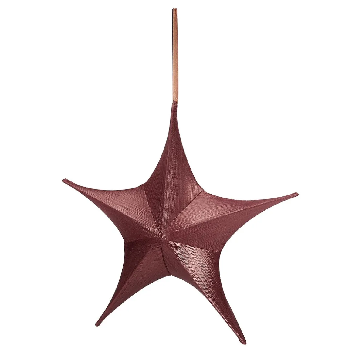 Estrella Plegable De Tela Decorativa Rojo Burdeos Con Cremallera, 40 Cm