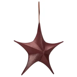 Estrella Plegable De Tela Decorativa Rojo Burdeos Con Cremallera, 40 Cm