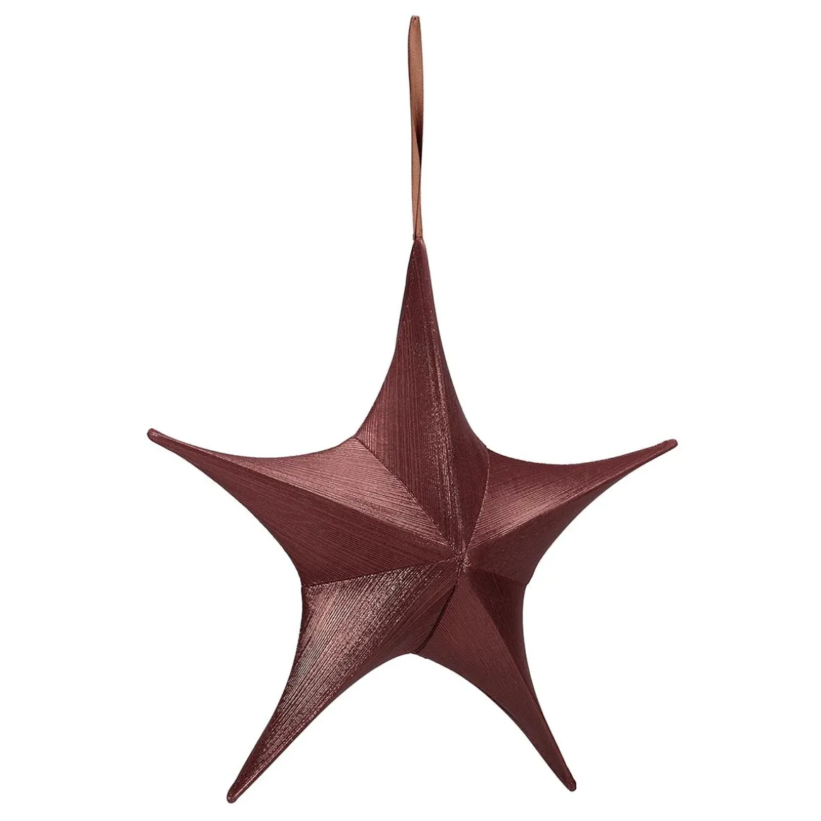 Estrella Plegable De Tela Decorativa Rojo Burdeos Con Cremallera, 40 Cm