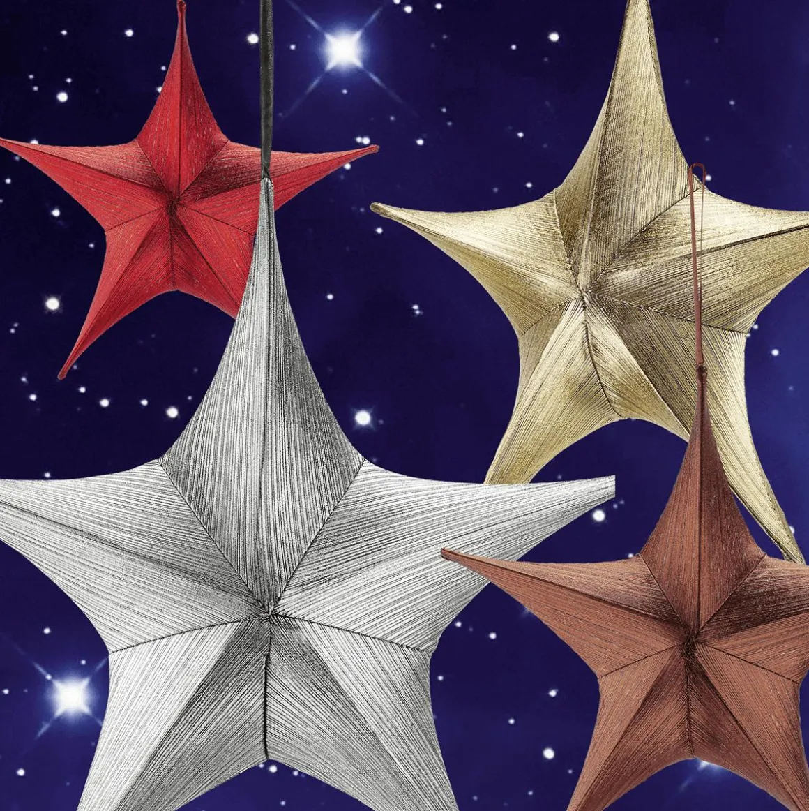 Estrella Plegable De Tela Decorativa Rojo Burdeos Con Cremallera, 40 Cm