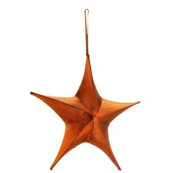 Estrella Plegable De Tela Decorativa, Cobre Metalizado, Con Cremallera