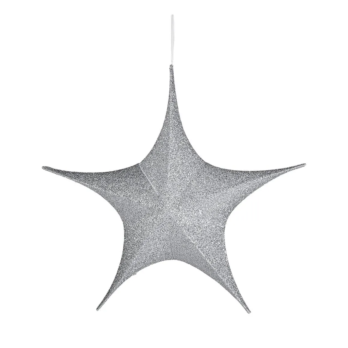 Estrella Plegable Deco Plateada Con Cremallera, 40 Cm