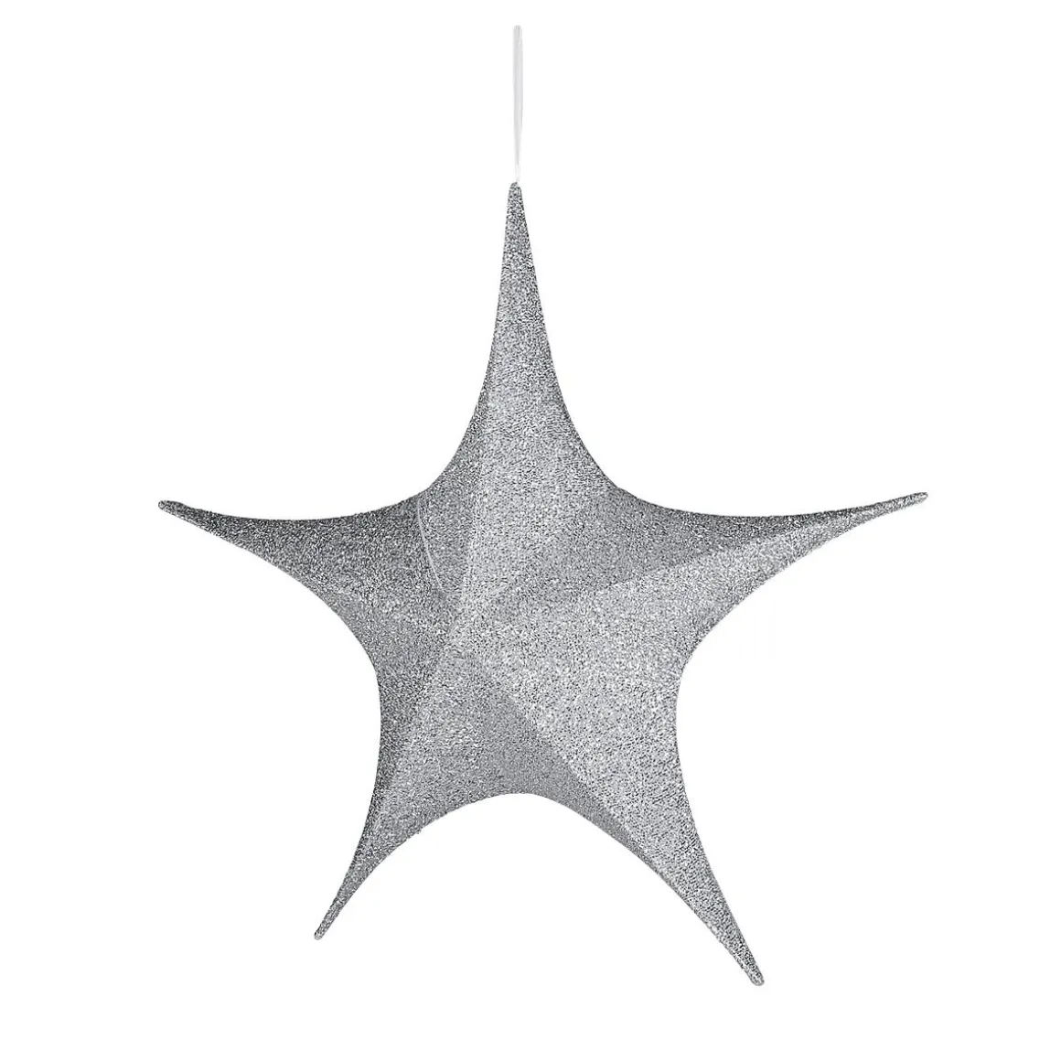 Estrella Plegable Deco Plateada Con Cremallera, 40 Cm