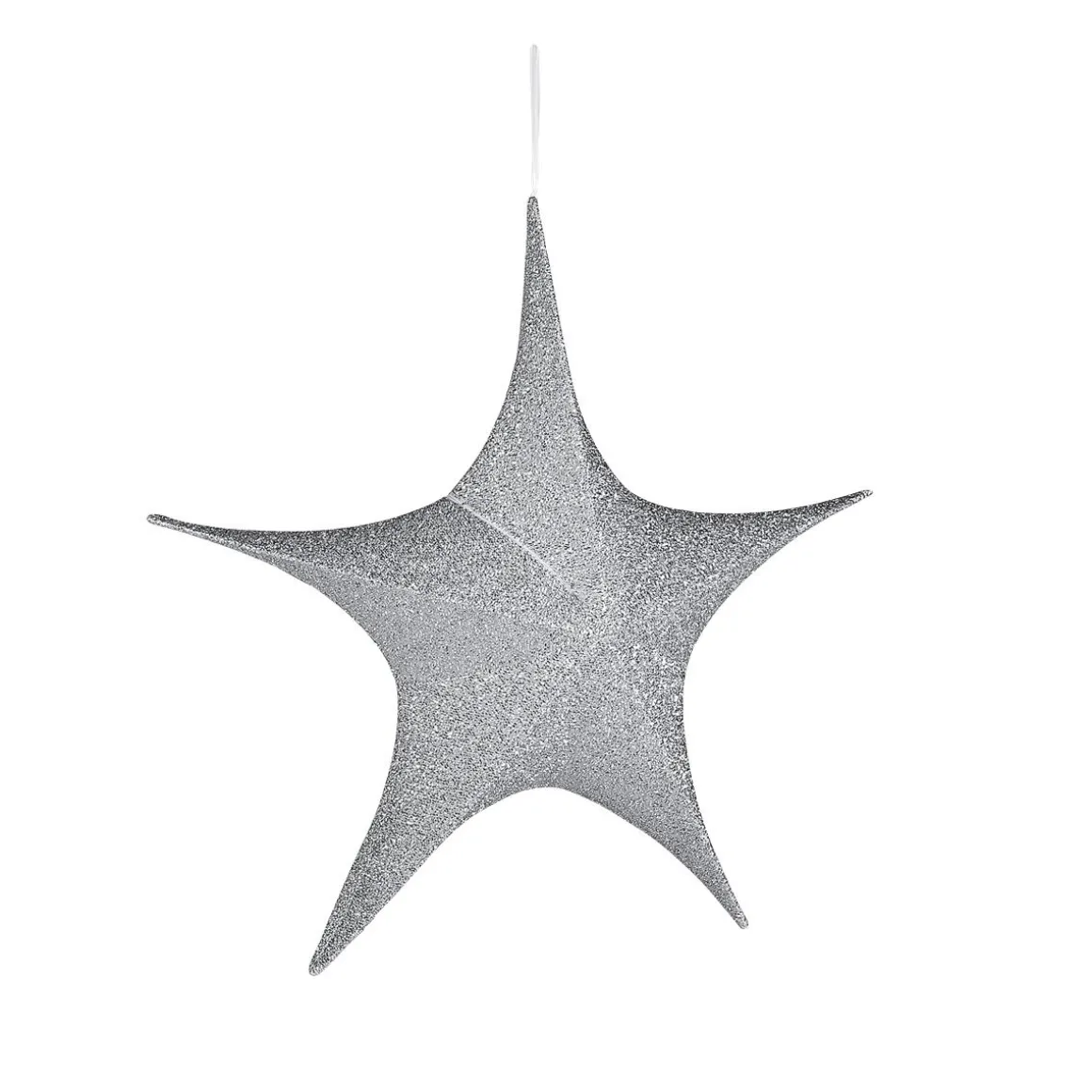 Estrella Plegable Deco Plateada Con Cremallera, 40 Cm
