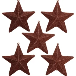 Estrellas Brillantes Decorativas Nougat, Ø 10 Cm, 5 Piezas
