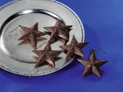 Estrellas Brillantes Decorativas Nougat, Ø 10 Cm, 5 Piezas