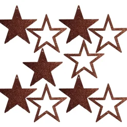 Estrellas Brillantes Decorativas Nougat, Ø 10 Cm, 10 Piezas