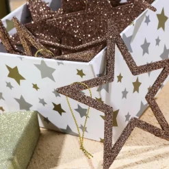 Estrellas Brillantes Decorativas Nougat, Ø 10 Cm, 10 Piezas