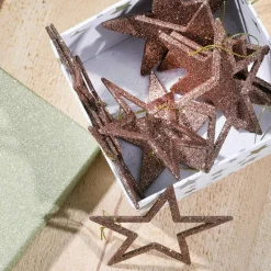 Estrellas Brillantes Decorativas Nougat, Ø 10 Cm, 10 Piezas