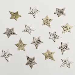 Estrellas De Madera Dispersas 72 Piezas 4 Cm