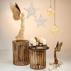 Estrellas De Madera Dispersas 72 Piezas 4 Cm
