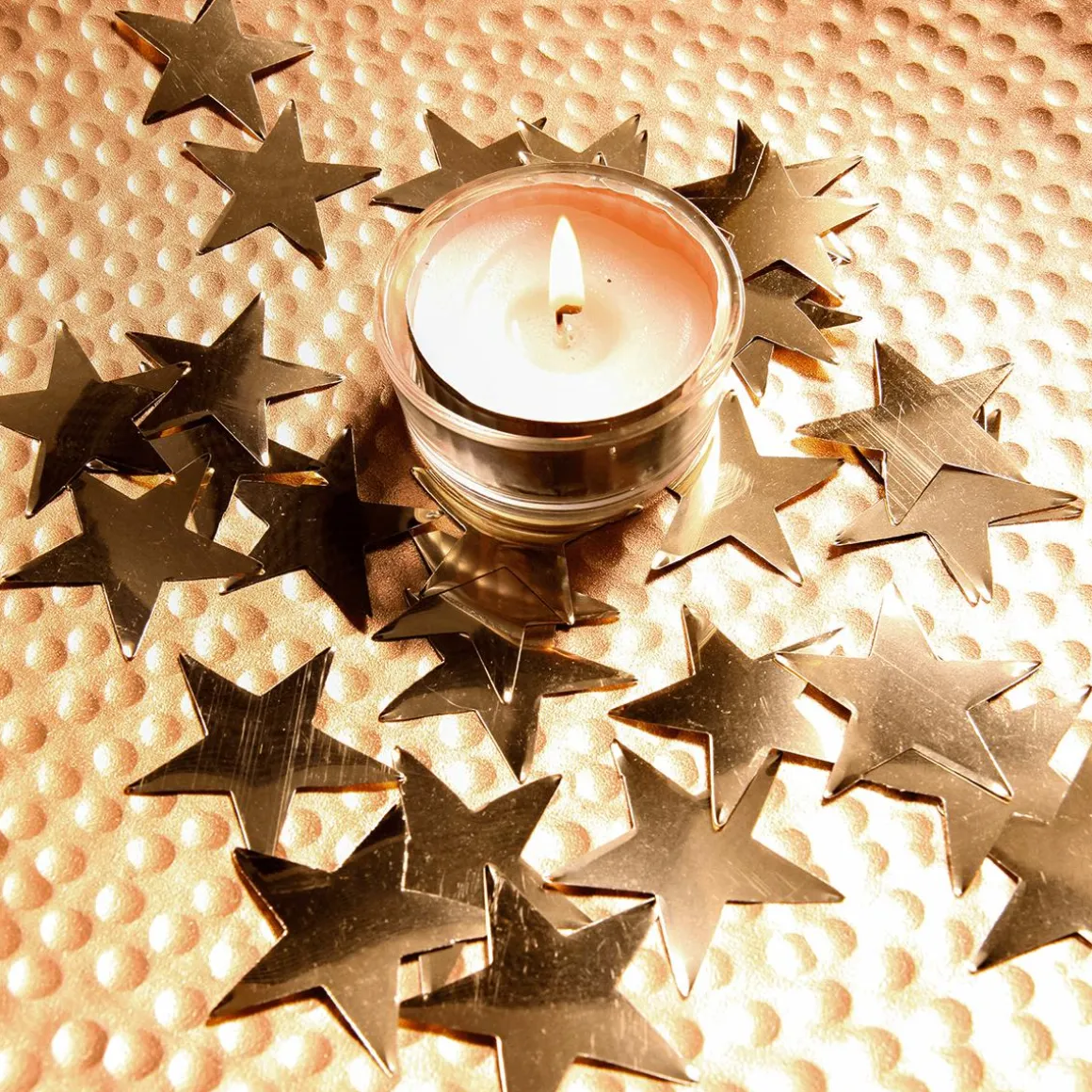 Estrellas Decorativas Para Dispersar Oro, Ø 10 Cm, 25 Piezas