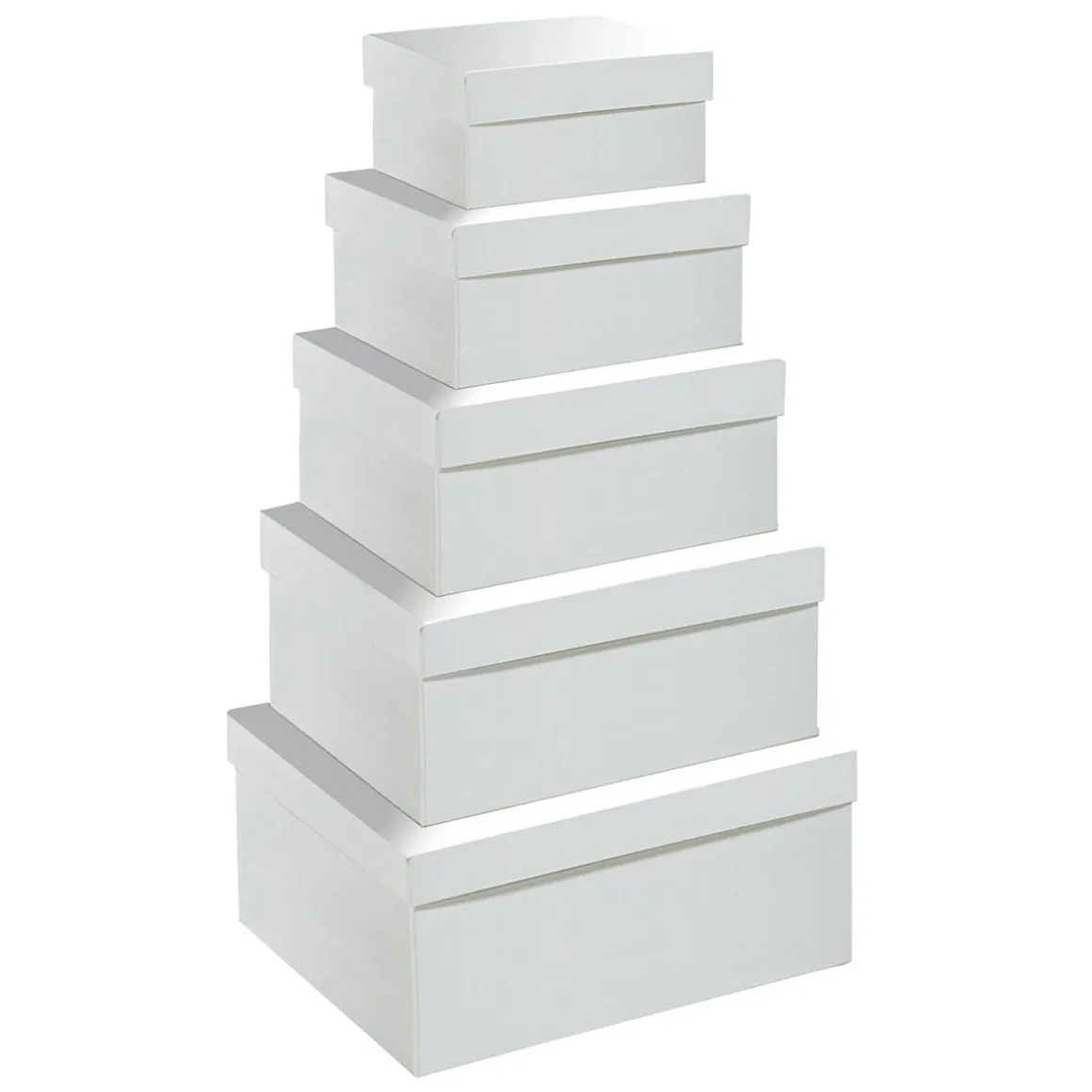 Estuche Regalo Con Tapa Blanco Metalizado 5pcs.