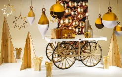 Expositor De Bolas De Navidad 51 X 67 Cm Oro Blanco