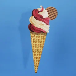 Expositor De Helado De Fresa Y Vainilla 50 Cm