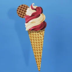 Expositor De Helado De Fresa Y Vainilla 50 Cm