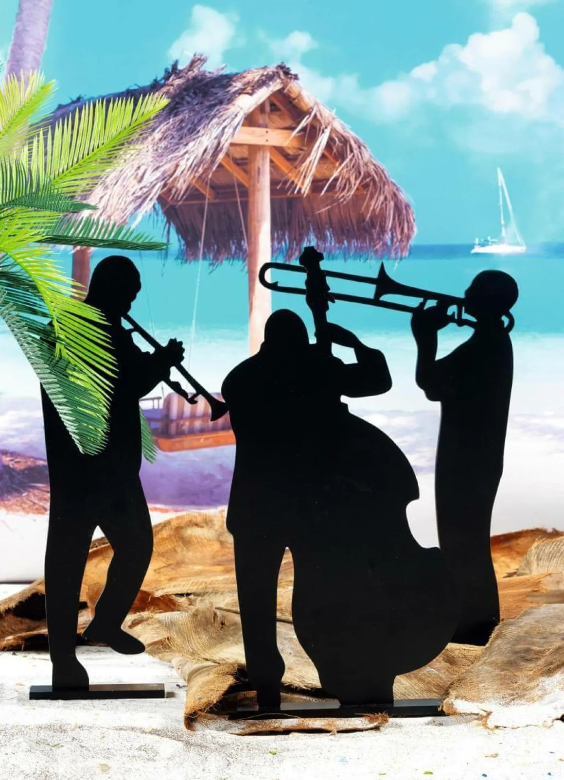 Expositor De Madera "Músico Cubano" 50 Cm