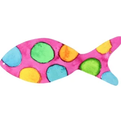 Expositor De Peces, Rosa, Puntos De Colores, 32 X 13 Cm