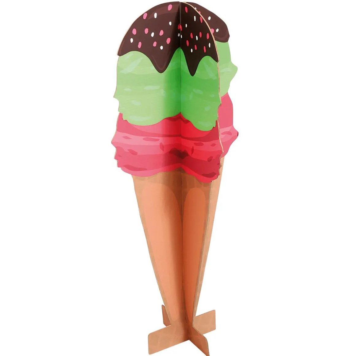 Expositor Decorativo Helado De Gofre, Altura 90 Cm