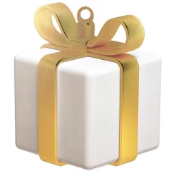 Expositor Regalo Blanco Con Lazo Dorado