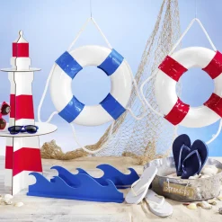 Faro Decorativo De Madera, Altura 80 Cm