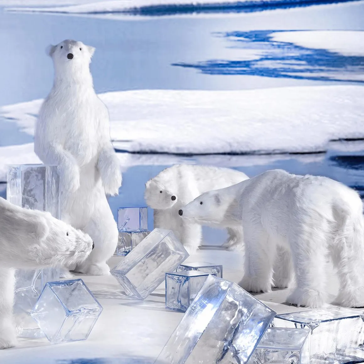 Figura Animal De Tamaño Natural Oso Polar, Altura: 90cm