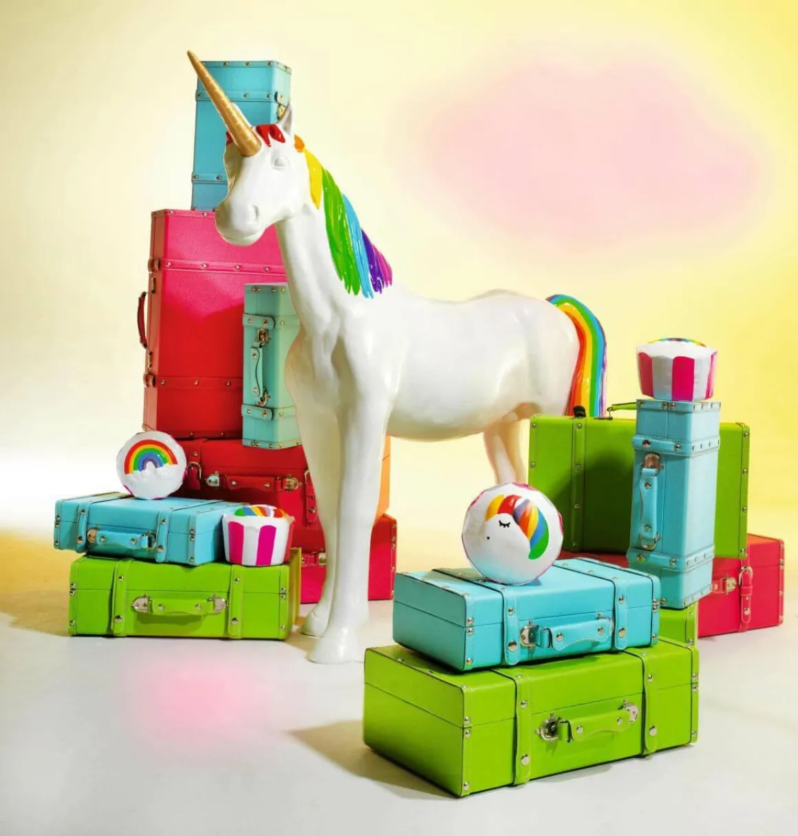 Figura De Unicornio Del Arco Iris, Longitud 130 Cm