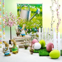 Figura Decorativa Conejo De Pascua Verde, 39 Cm