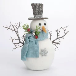 Figura Decorativa Muñeco De Nieve 22 Cm