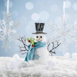 Figura Decorativa Muñeco De Nieve 22 Cm
