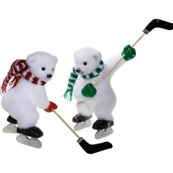 Figuras Decorativas Osos Polares De Hockey, Altura 30 Cm