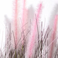 Fina Hierba Decorativa De Cerdas De Pluma En Rosa Plateado En Una Noble Maceta De Zinc 57 Cm