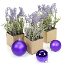 Flor Artificial De Lavanda En Maceta De Papel 20 Cm