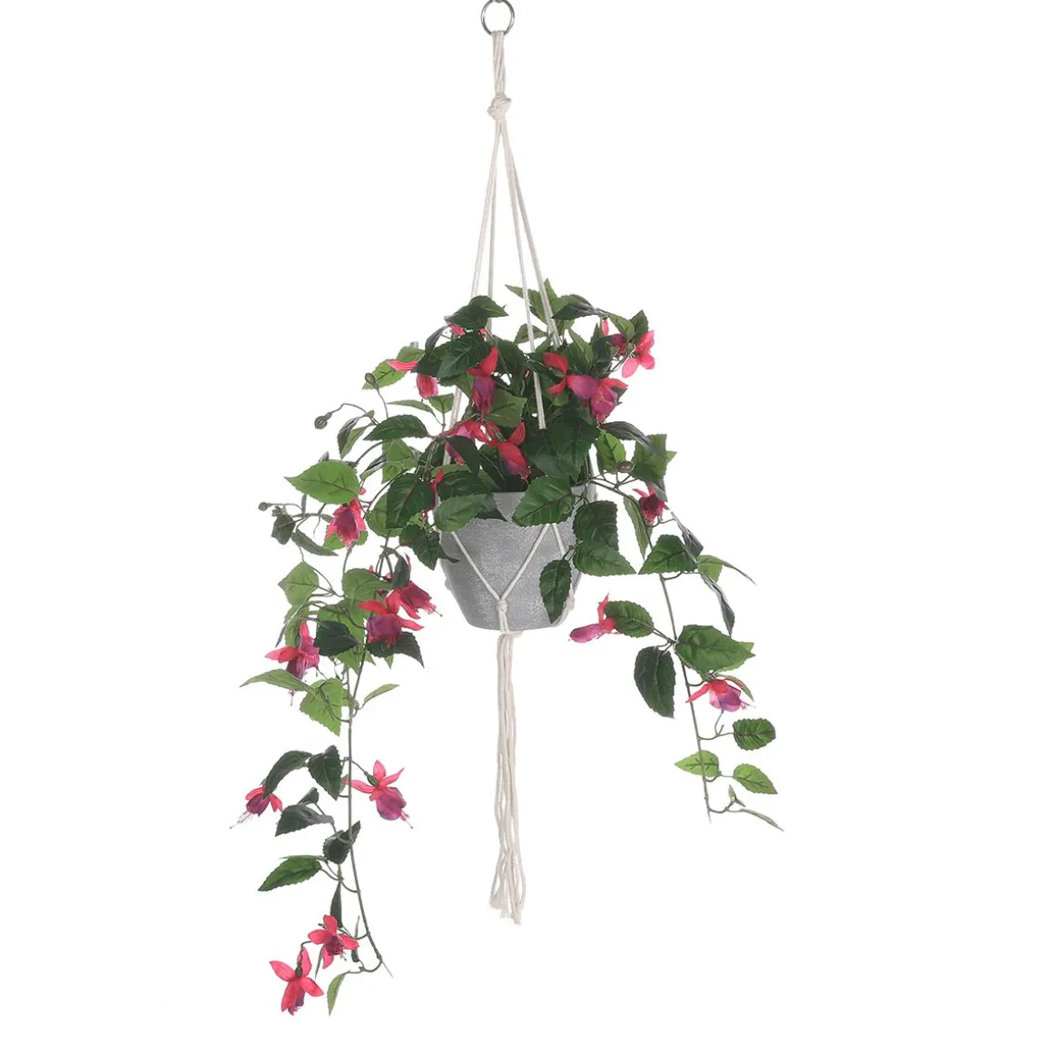 Flor Artificial Fucsia Semáforo Colgante En Maceta 85 Cm