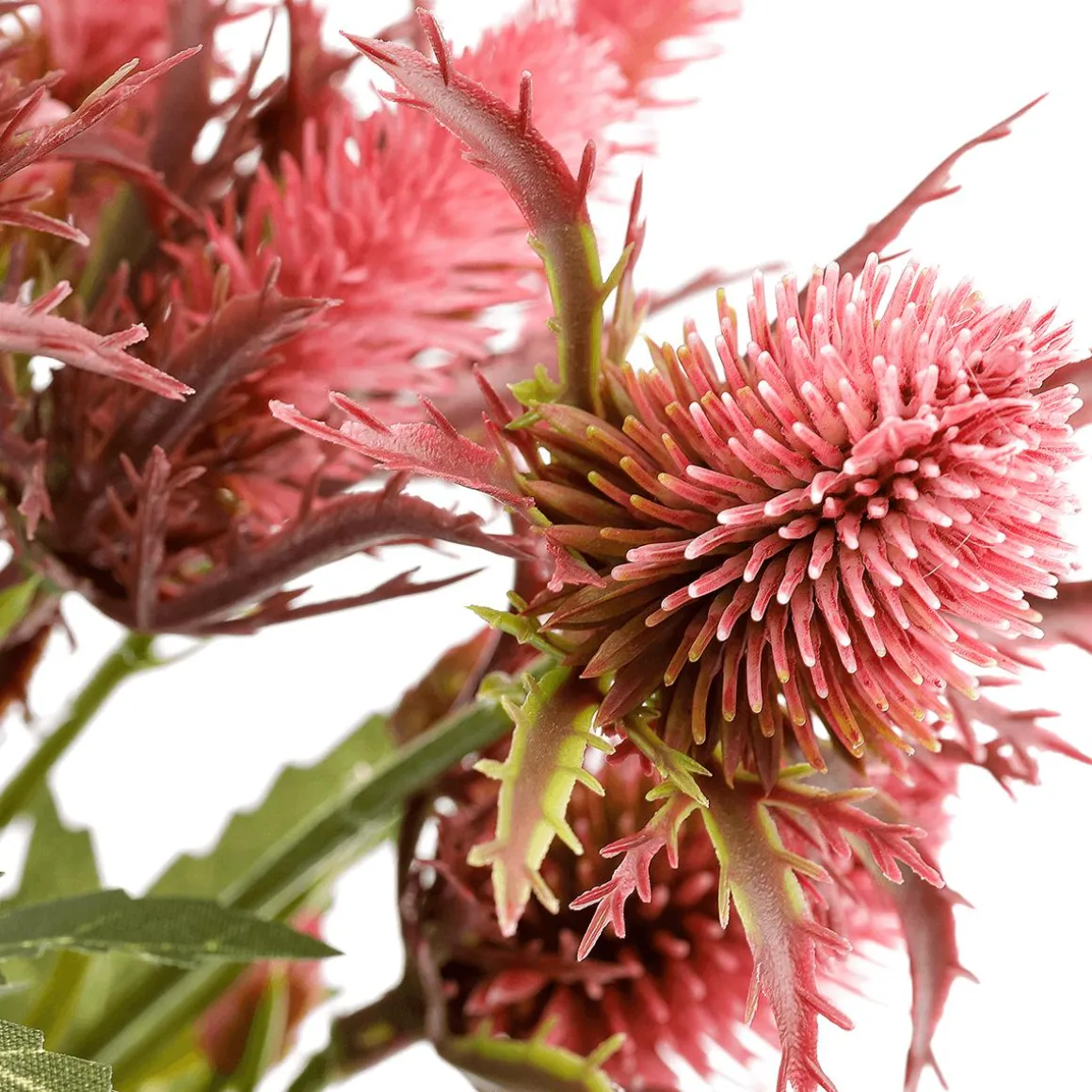 Flor Artificial Rama De Cardo Rojo, 68 Cm De Largo
