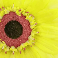 Flor De Gerbera Gigante Artificial, Marillo