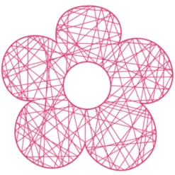 Flor Trenzada De Fibra 2D Rosa 60 Cm
