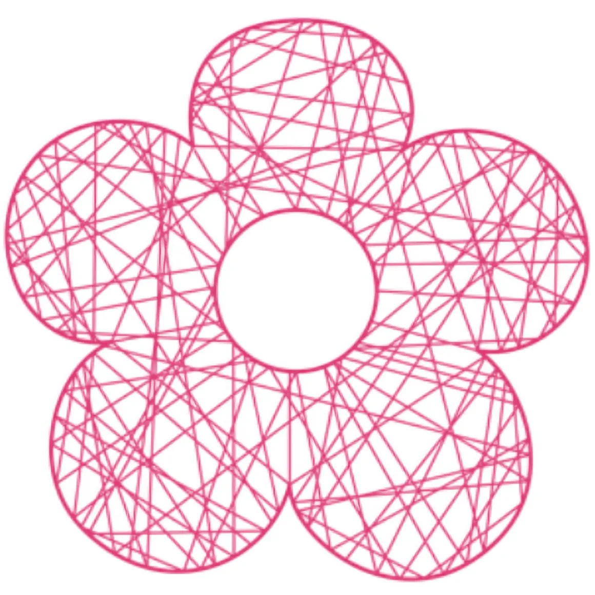 Flor Trenzada De Fibra 2D Rosa 60 Cm